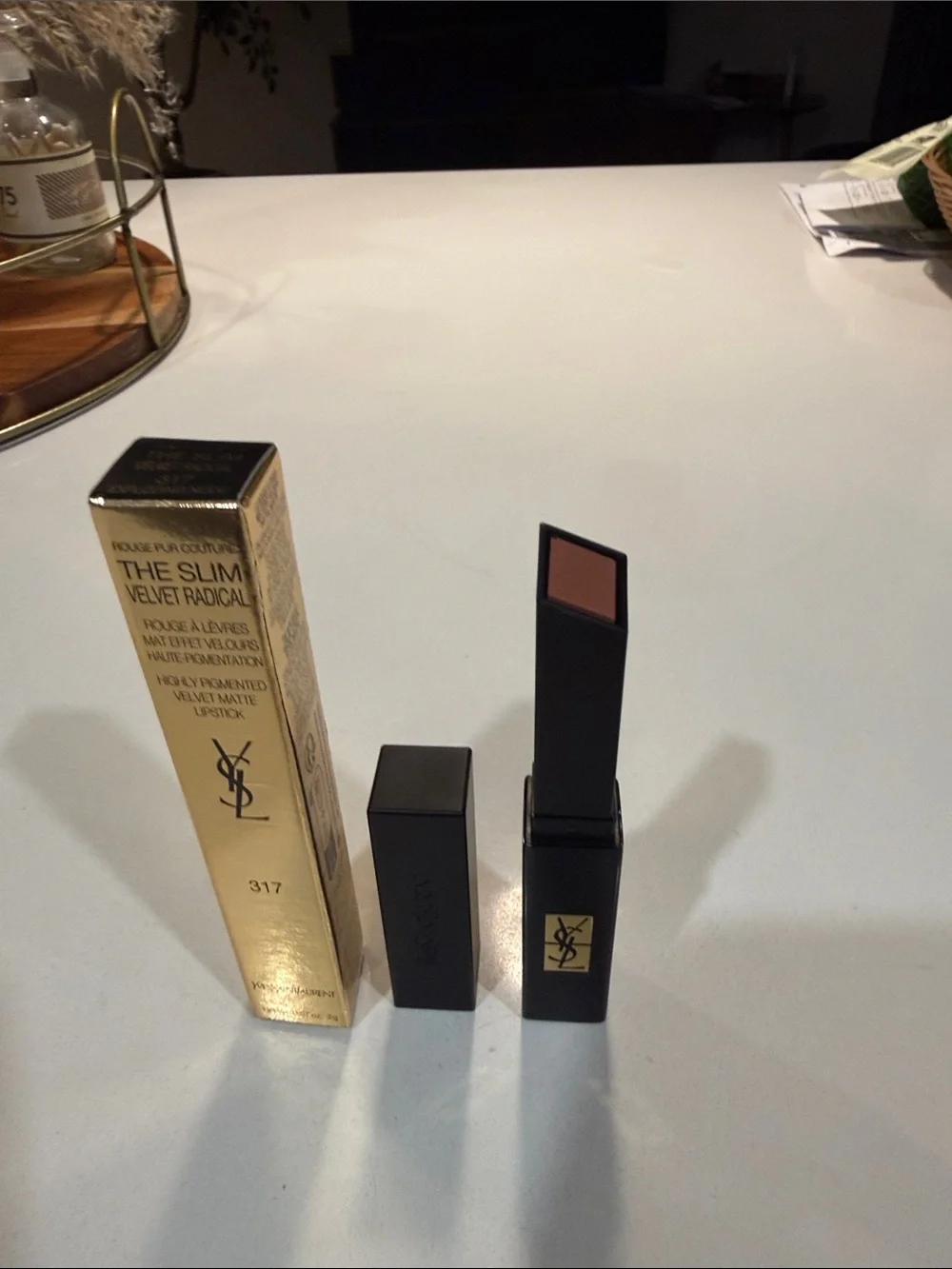 Yves Saint Laurent Black & Gold Slim Velvet Lipstick (317)